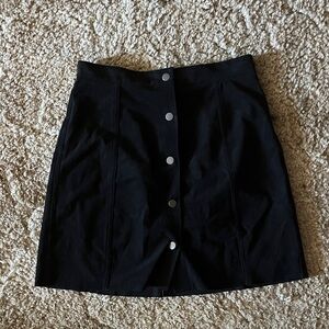 Wilfred Black A-Line Skirt with Button Detail